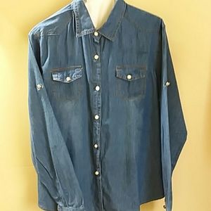 Womens blue jean shirt